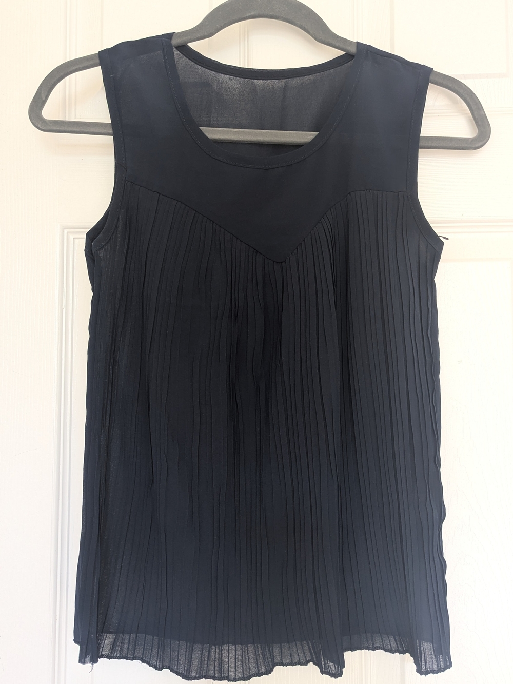 Dark navy Pleated Sleeveless Women’s Top
